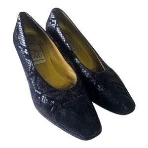 Vintage Joan And David Joan Faux Snake Print Pumps Size 8M